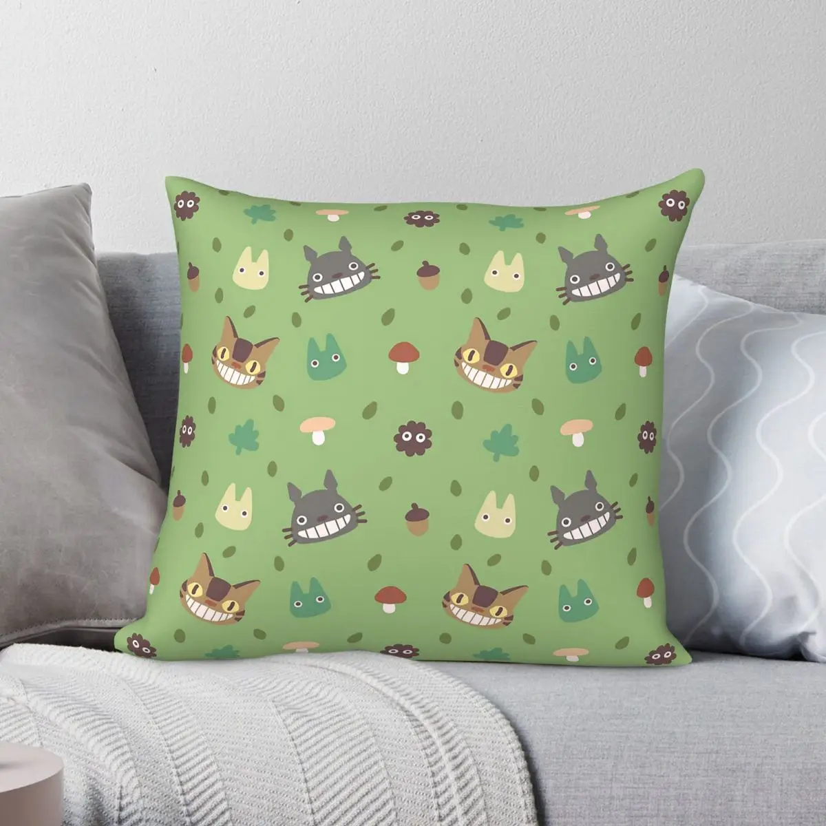 Spirit Of The Forest Film Square Pillowcase Polyester Linen Velvet Pattern Zip Throw Pillow Case Sofa Seater Cushion Cover 18