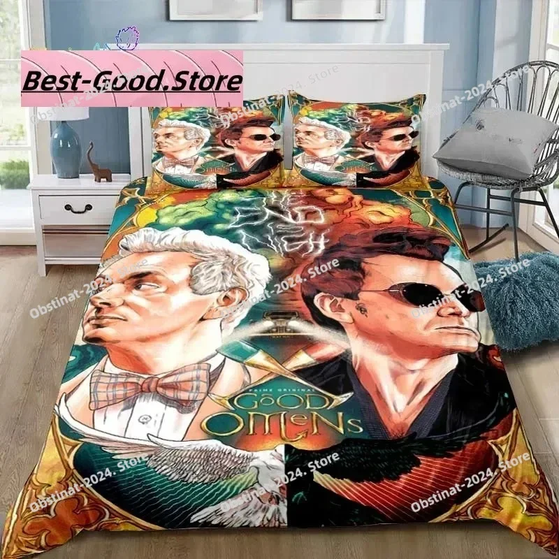 

Good Omens Love Bedding Set Single Twin Full Queen King Size Bed Set Adult Kid Bedroom Bedding Gift
