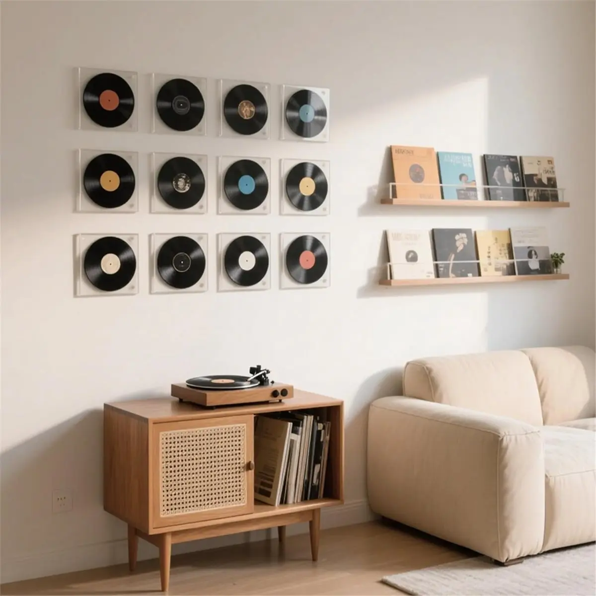 【AT48】 NEW 12 Pack 7 Inch Blank Vinyl Records Decor, Fake Retro Record Discs for Rock & Roll Party, Home Studio Wall Display