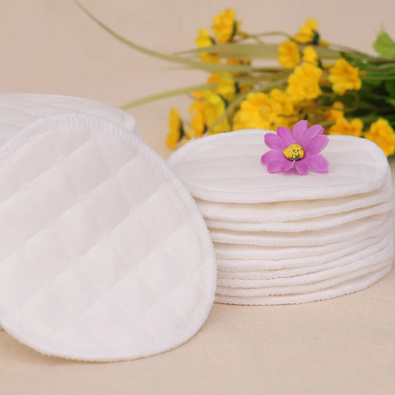 

12PCS(6 pairs) 3 layers cotton Reusable Breast Pads Nursing Waterproof Organic Plain Washable Pad Baby Breastfeeding Accessory