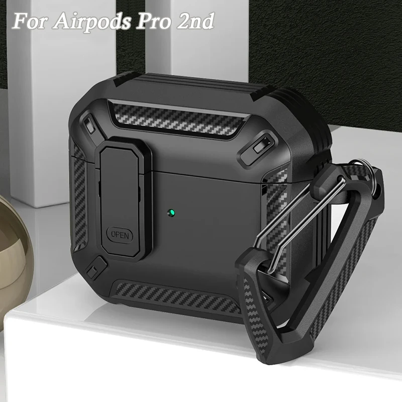 Earphones Case For Airpods Pro 1st 2nd generation Switch Lock Case Shockproof Cover For Apple Air Pods 3 2 1 Cases With Keychain
