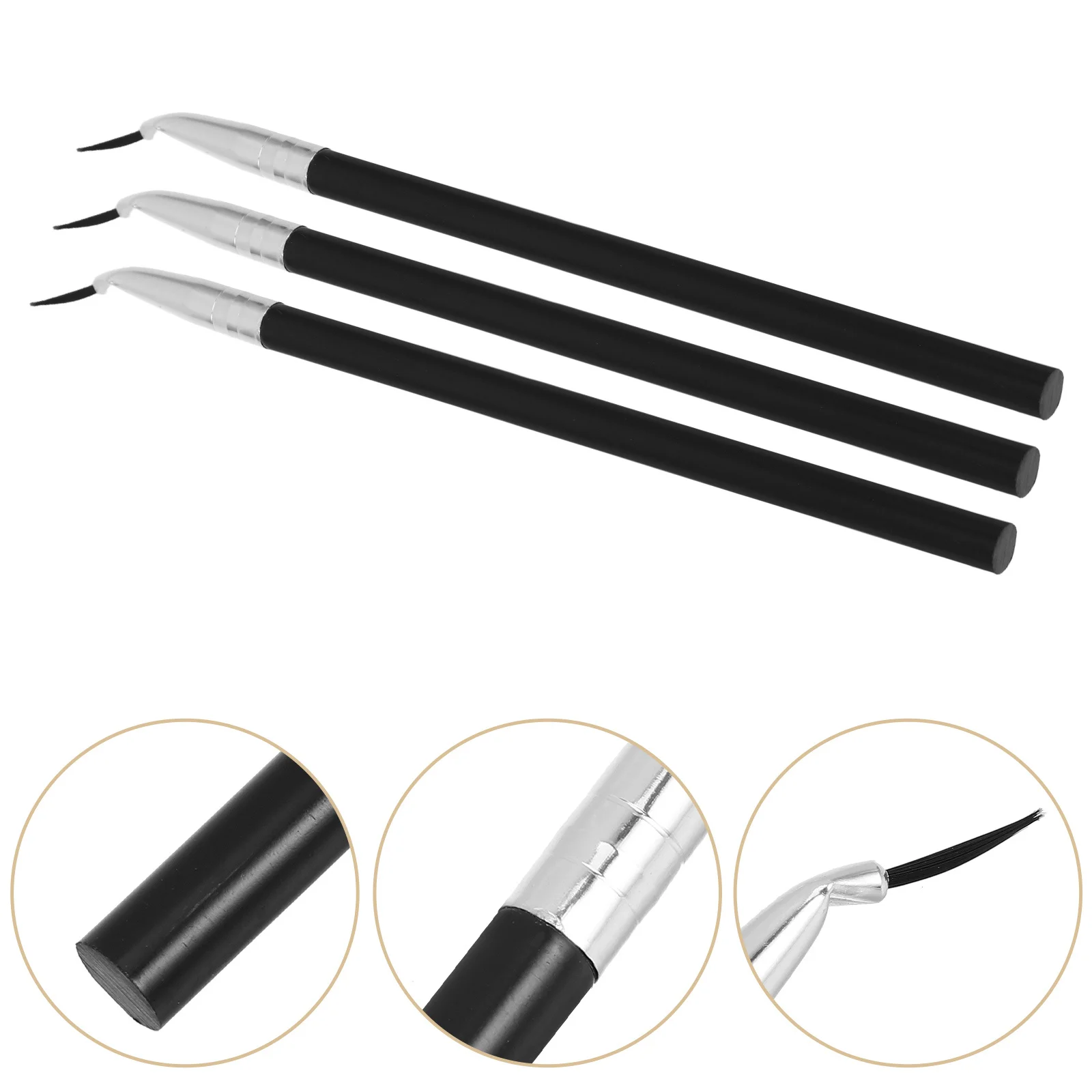 

3Pcs Professional Angled Eyeliner Brush Ergonomic Long Handle for Sharp Lines Versatile Use in Eyeliner Lip Liner Daily Makeup