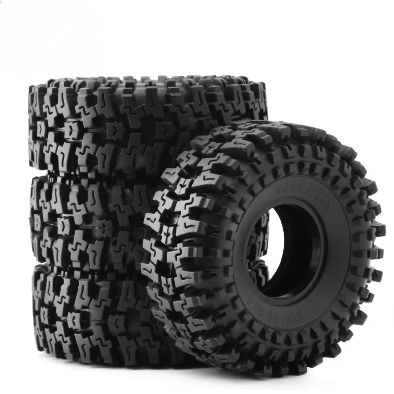 4PCS 120MM 1.9" Rubber Rock Tyres Wheel Tires for 1:10 RC Crawler Car Axial SCX10 90046 AXI03007 TRX4 Redcat Gen8