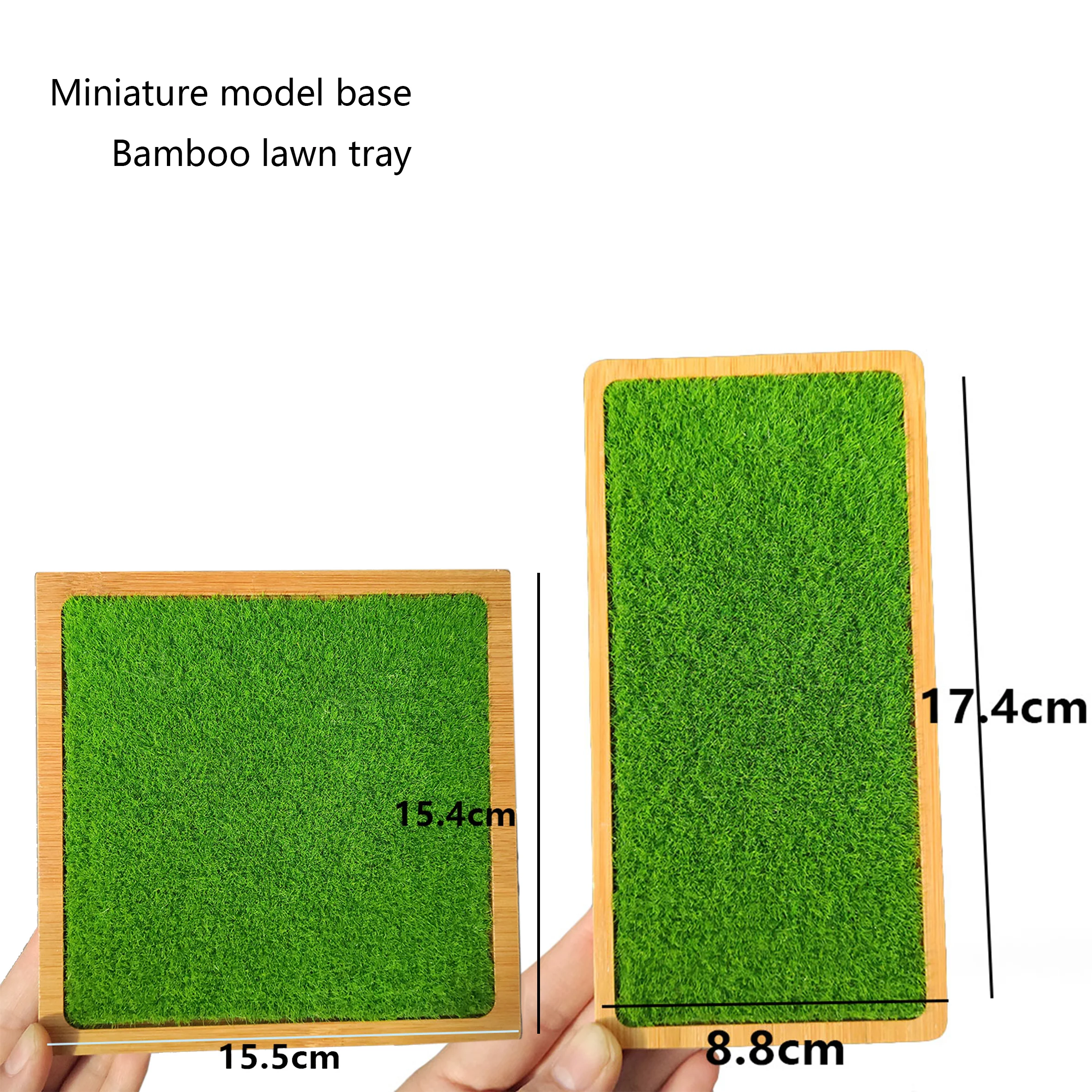 Miniature model base  Bamboo lawn tray  DIY sandbox scene making accessories