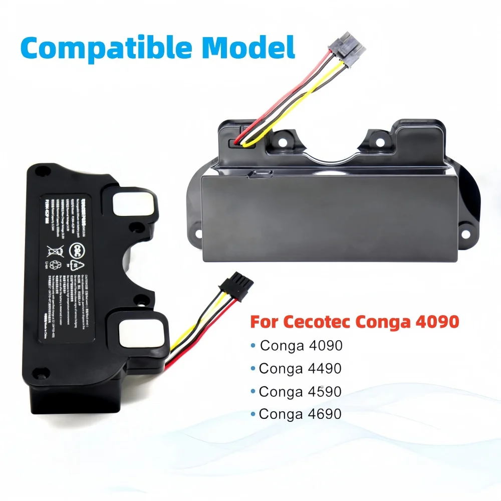 100% New 6500mAh Replacement Battery For CECOTEC CONGA 4090 4490 4590 4690 Robot Vacuum Cleaner Accessories Spare Parts Tool