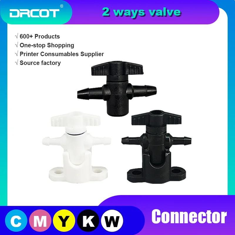 2 ways valve plastic 2-ways valve connector for solvent ink water based ink Inkjet printers