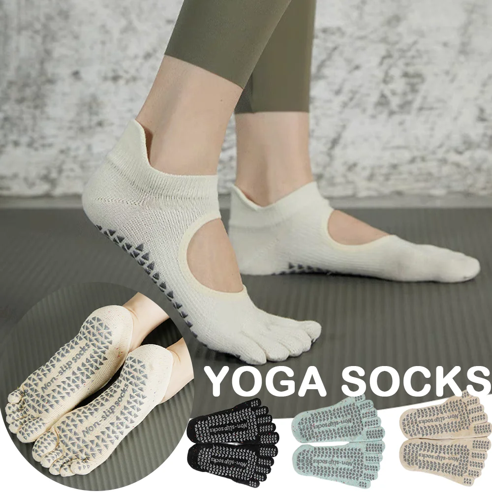 1Pair Non-slip Yoga Socks Five Fingers Sports Socks Gym Workout Warm Short Deodorant Fitness Pilates Socks Women Winter Fashion