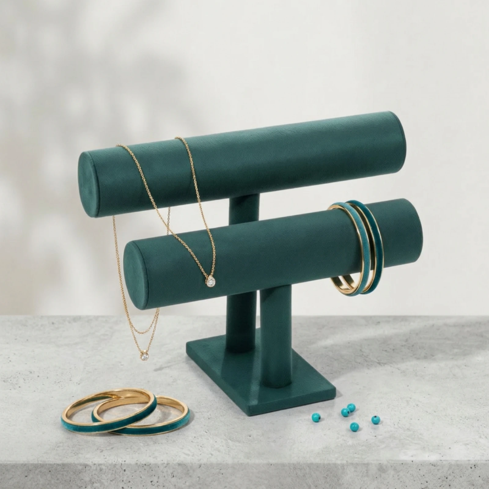 Bracelet Display Stand Compact Bracelet Holder with Rectangular Base Bangle Organizer Space-Saving Watch Stand Sleek for Dresser