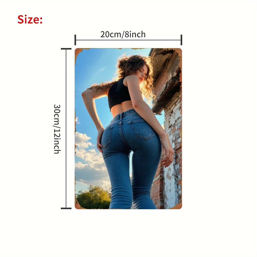 1pc Modern Female Figure Metal Wall Sign - Minimalist Woman Silhouette Iron Plate Decor Suitable for Home, Cafe, Garage, Garden,