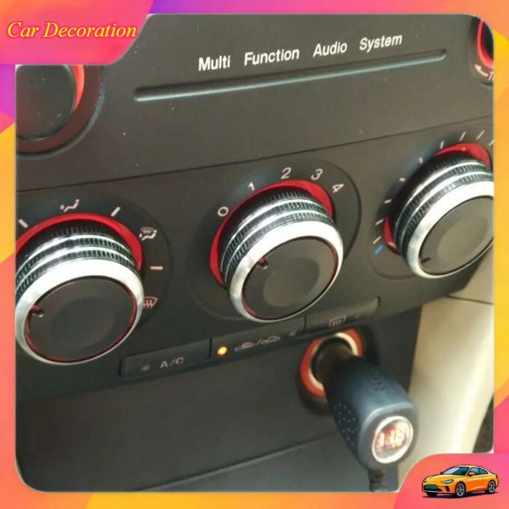 Manopole di controllo del riscaldatore A/C in lega di alluminio da 3 pezzi per Mazda 3 M3 2004-2013 Accessori per pulsanti interruttore aria condizionata per auto