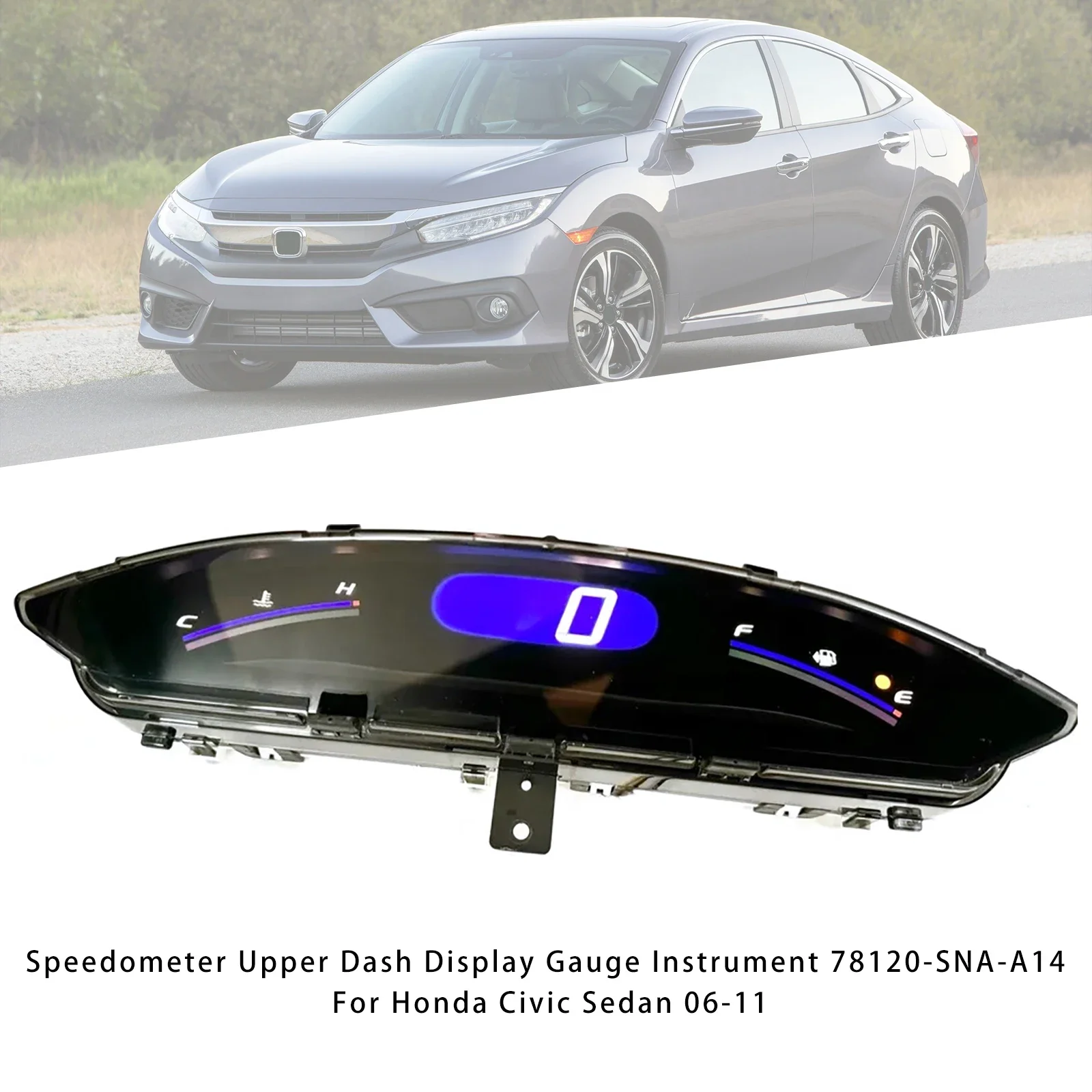

X-T Speedometer Upper Dash Display Gauge Instrument for Honda Civic Sedan 2006 2007 2008 2009 2010 2011
