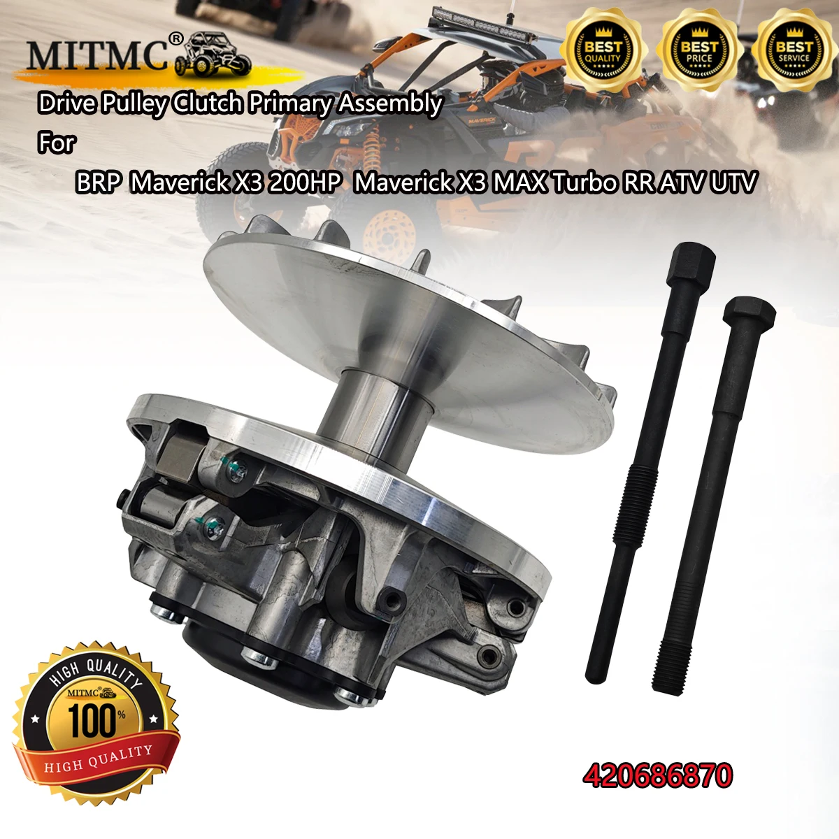 

Приводной шкив сцепления в сборе для BRP Maverick X3 200HP, Maverick X3 MAX Turbo RR, ATV, UTV, 420686870