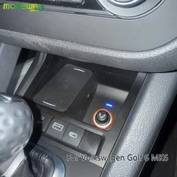 Car wireless charger Panel For Volkswagen Golf 6 MK6 Scirocco Sagitar 2008-2013 Golf 5 MK5 phone Holder Charging Pad Accessories