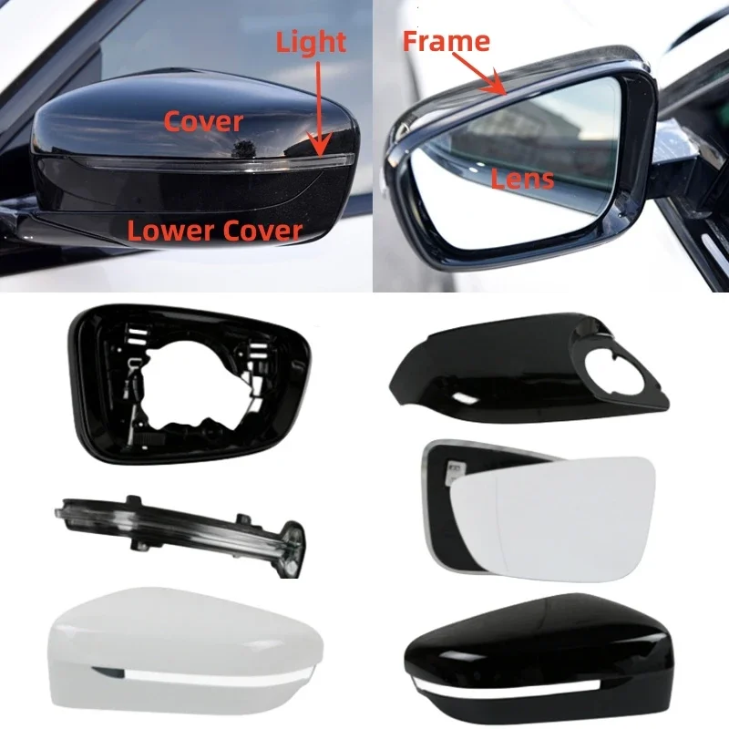 

Car Exterior Rearview Mirror Heated Lens Turn Signal Light Frame Lower Cover For BMW 3 Series 320 325 330 G20 G28 2019-2023