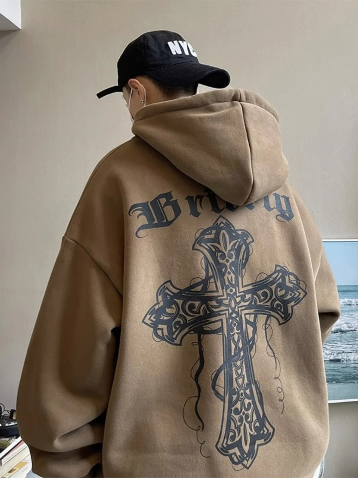 

Large Size American Retro Hoodie Men's Autumn Winter Thiened Floing Jaet Youth Trendy Streetwear Casual Comfortable Swe...