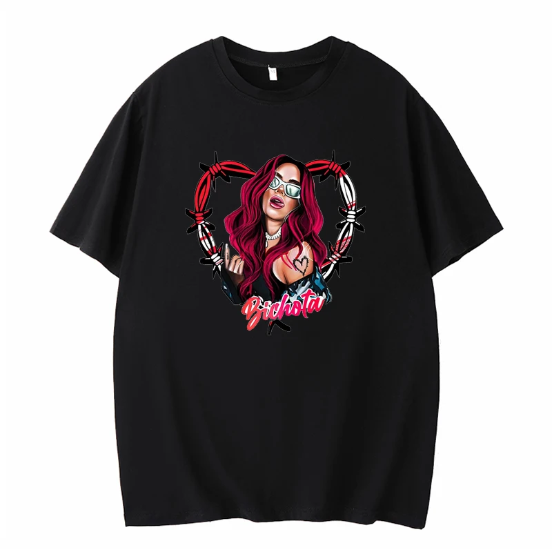 Bichota Karol G Song Redhead Short Sleeve Love Sexy Cartoon Clothing For Men Women Suitable Cool Summer Clothing