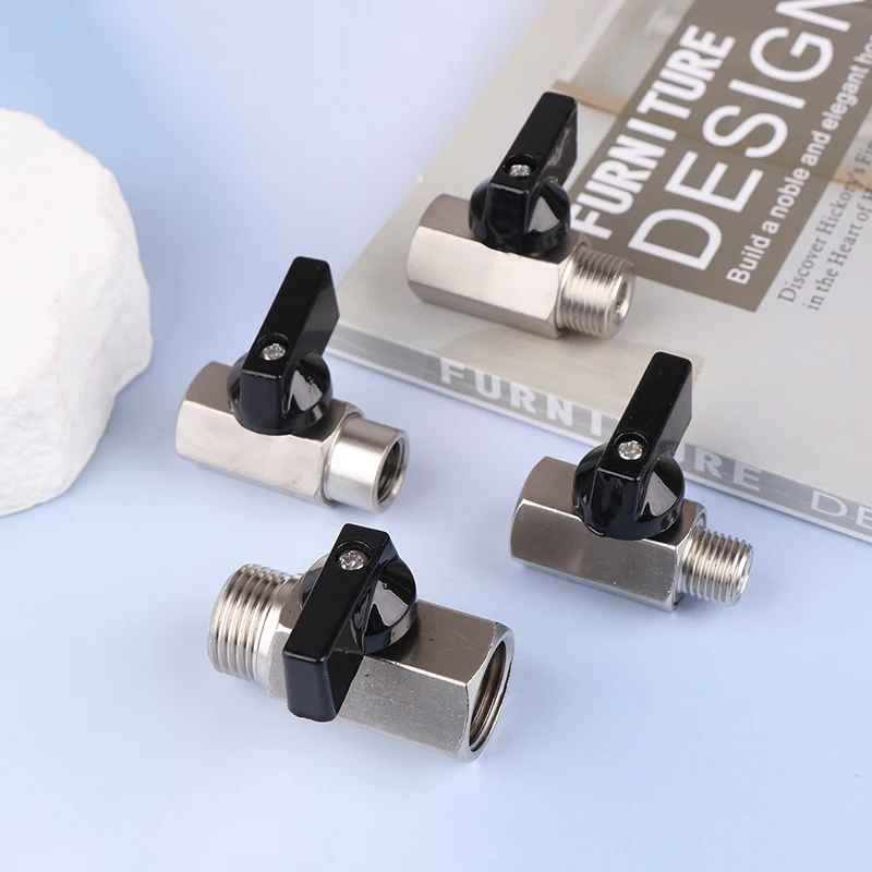 Carbon Steel Mini Ball Valve 1/4 3/8 1/2 BSP Female Male Thread 2 Way Ball Valve Air Compressor Water Gas Oil Shut Off Valve