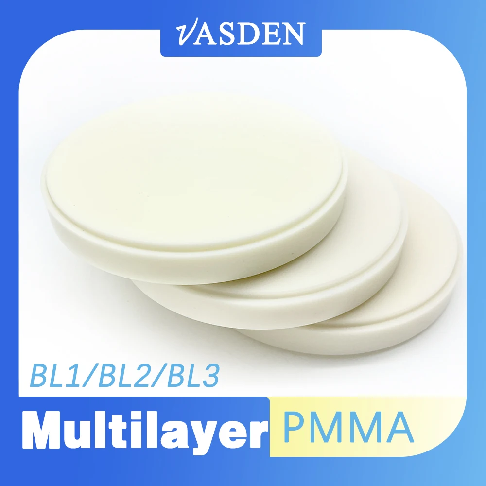 BL1 BL2 BL3 Multilayer PMMA Blocks 98mm Dental Lab Materials Resin Disc For CAM/CAD Open System VITA 16 Colors