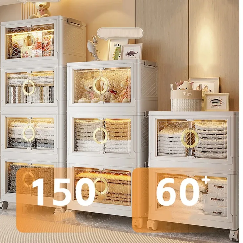 

5Tiers Installation-free Storage Cabinet Locker Household Plastic Light Luxury Snack Cabinet Baby Children's Clothes Toy Locker