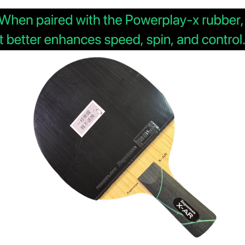Xuperman Xu Xin Team X-AR الخارجي ZLC شفرة تنس الطاولة ARYLATE الكربون لسرعة تدور الهجومية حلقة بينغ بونغ مضرب مع المطاط #4
