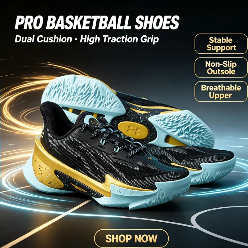 Under Armour 3027983-002 Basic Basketball Sneakers Dual Density UA Flow Cushion Anti Slip Sports Shoes