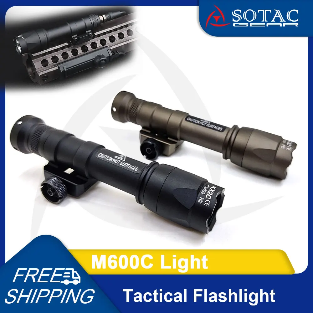 

Tactical M600C Flashlight Metal Fit 20mm Rail M600 Scout Light White LED Hunting Weapon Accessories SOTAC GEAR