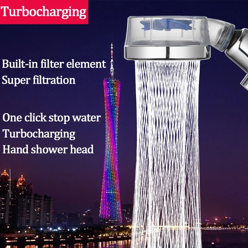 

Вращение на 360 градусов, турбовентилятор, насадка для душа, экономия воды под высоким давлением, регулируемая насадка для душа, фильтры, аксессуары для ванной комнаты