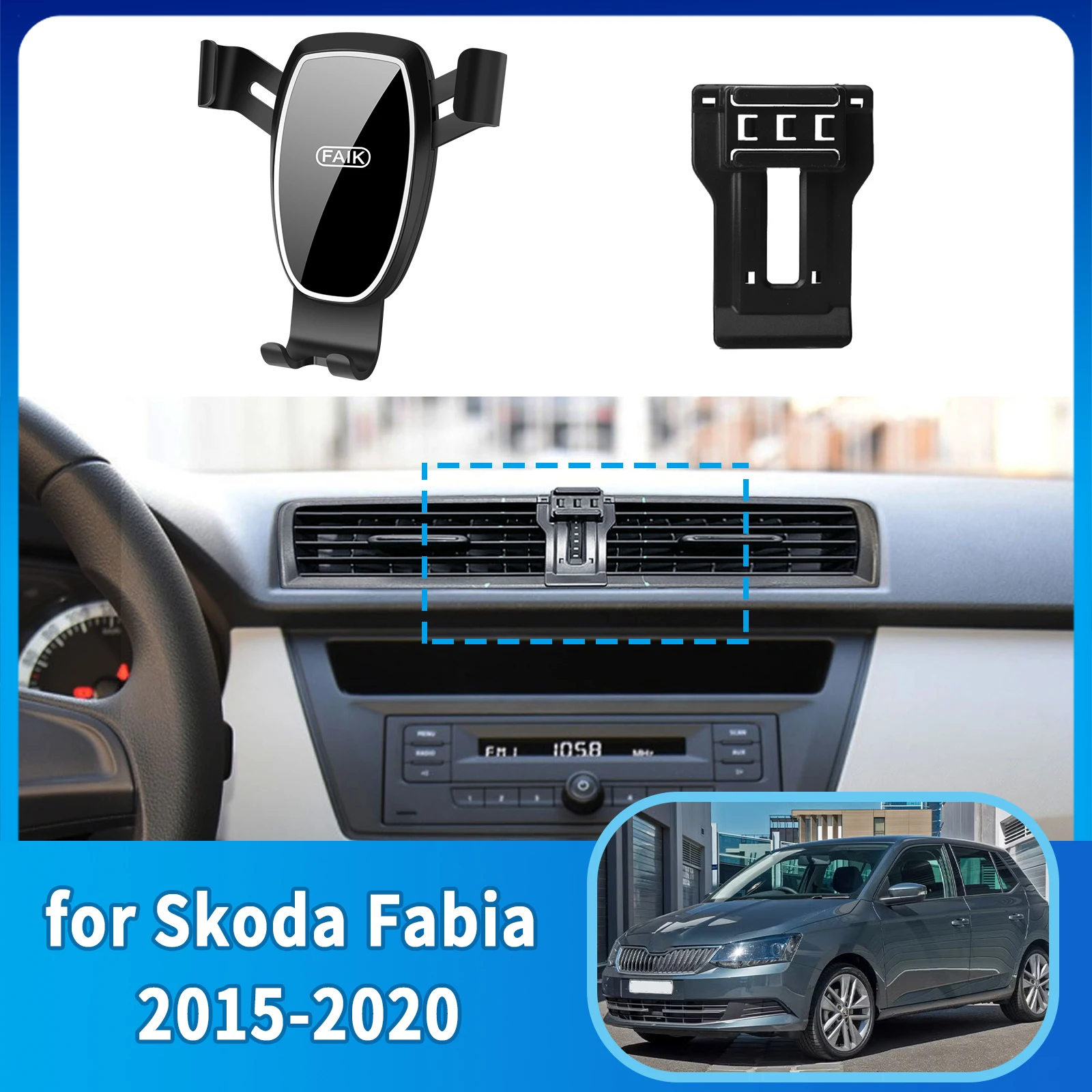 

​​fit for Skoda Fabia 2015~2020 Anti-Shake Screen Base Phone Holder Mount Stand ​​ Dedicated Car​​ accessoires