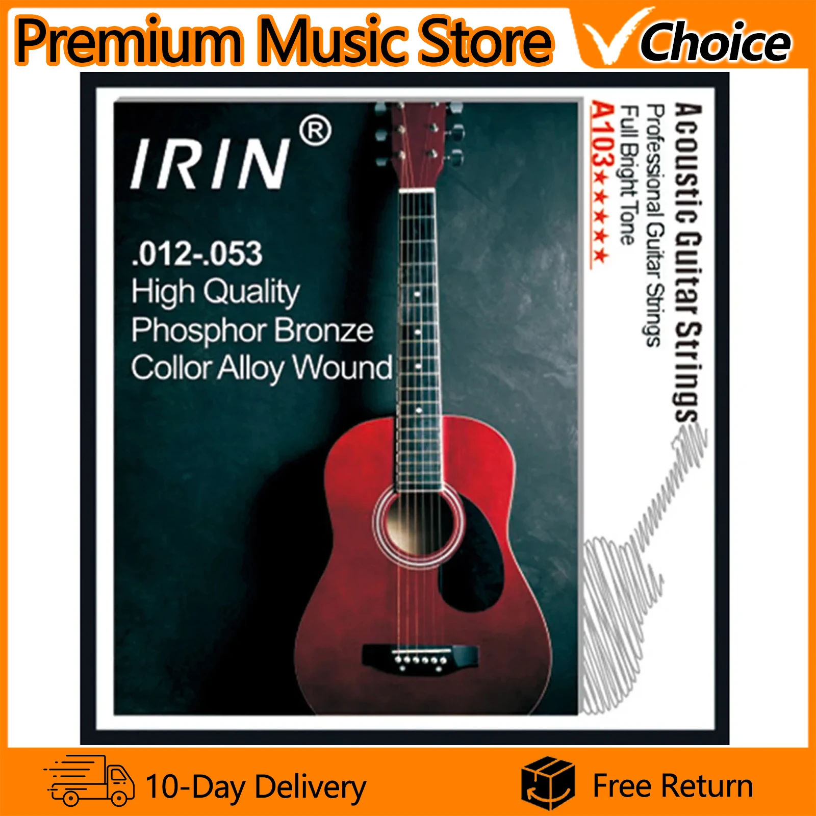 IRIN A103 Akustische Folk Gitarre Saiten Phosphor Bronze Edelstahl Draht Saiten Musikinstrument Gitarre Teile Zubehör