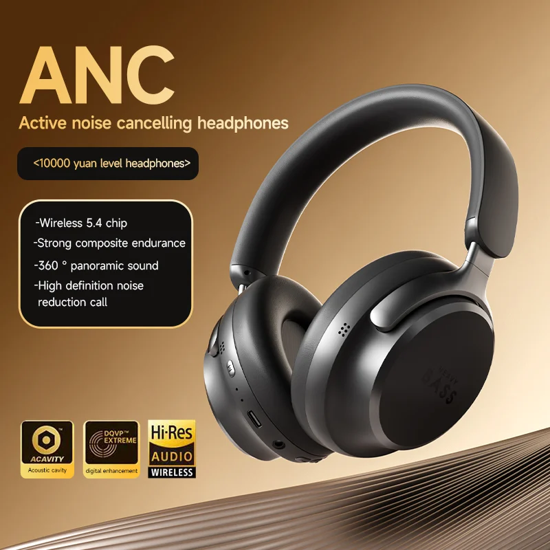 

ANC Wireless Headphone 25dB Noise Canceling Hi-Res Spatial Audio Earphone with LDAC Bluetooth 5.4 Over Ear Headset