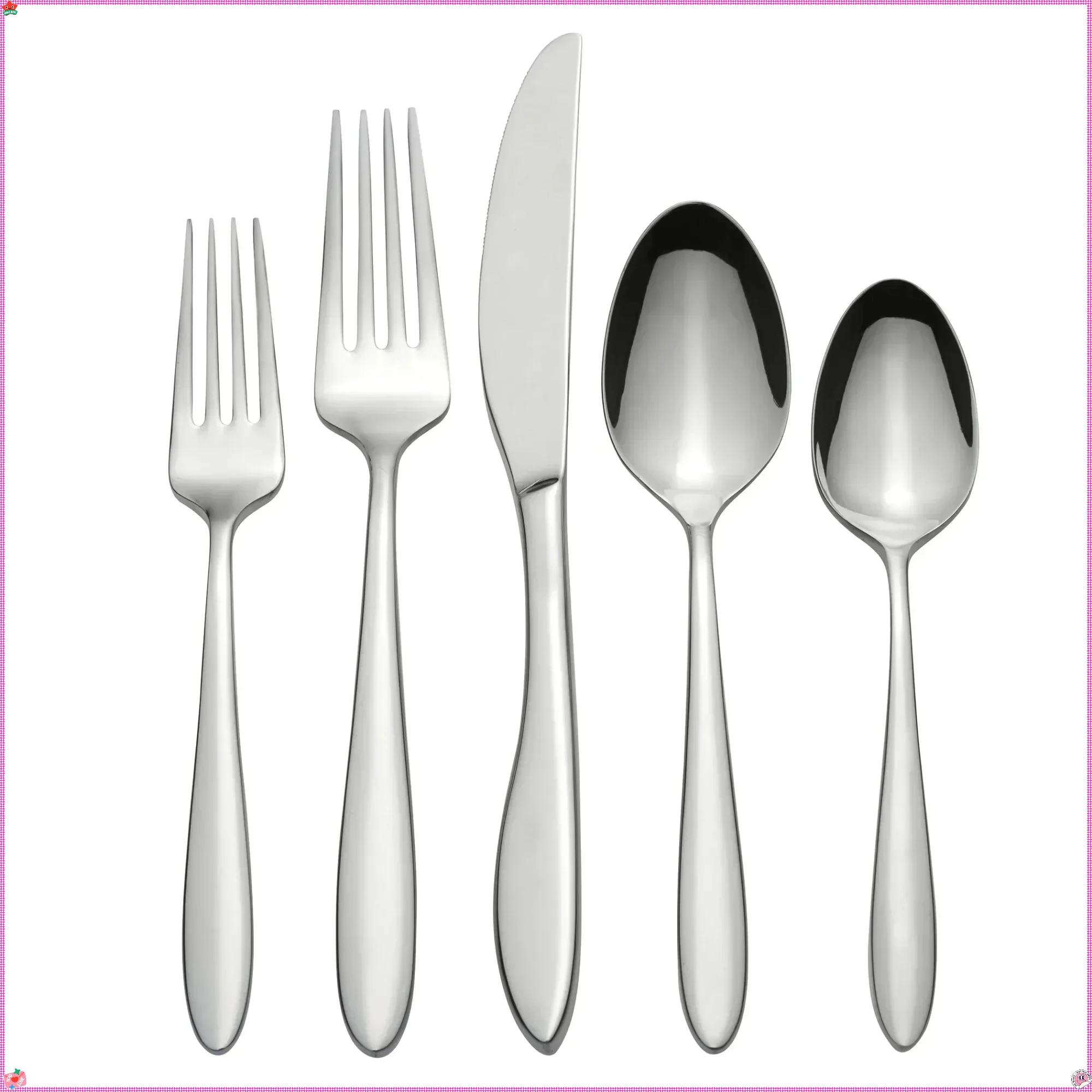 

Modern Stainless Steel Silverware Set for 4, 20-Piece Dishwasher Safe Flatware with Wood Tray
