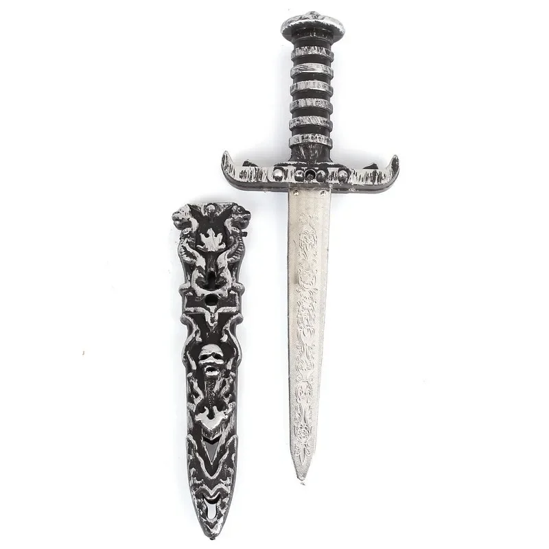 سكين جيب بلاستيكي مضحك على الطراز القديم على شكل جمجمة مقاس 23 × 3 سم دعائم عروض الحفلات التنكرية #2