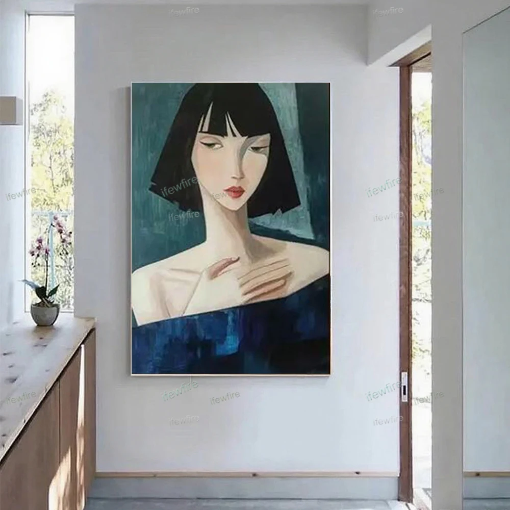 

Modern Canvas Picture character Oil Paintings Decor Home big Hand-Painted Wall Art Poster Abstract Murals For Living Room Porch