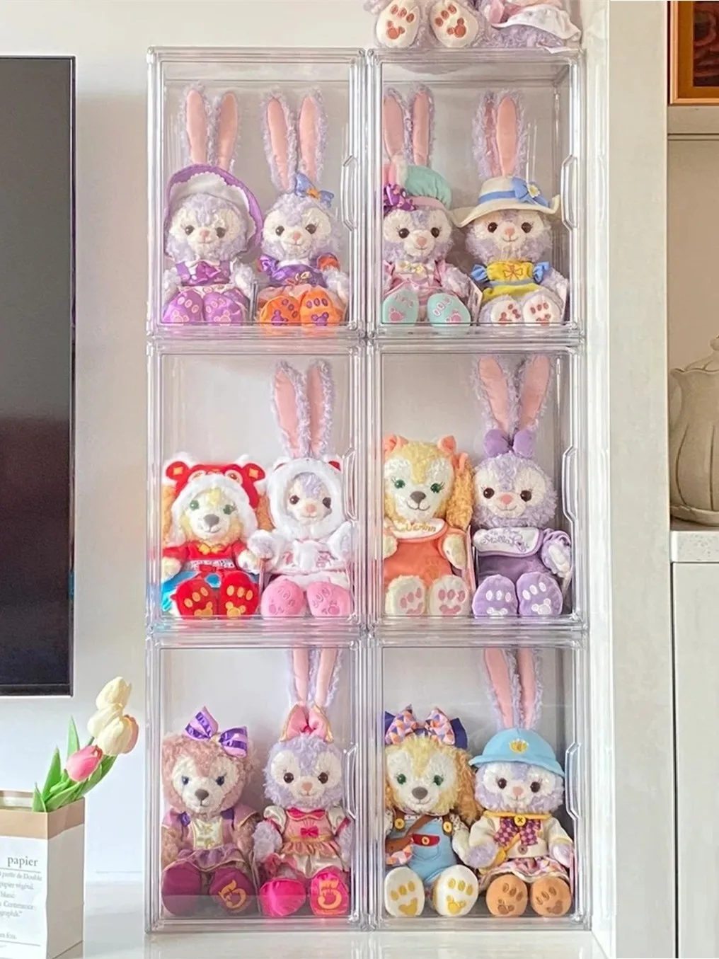 Cotton Doll Storage Display Cabinet Dustproof Acrylic Children Plush Toy Doll Transparent Storage Box