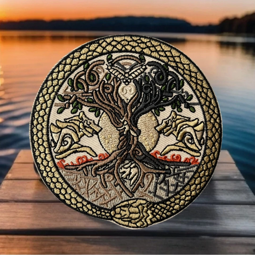 

TREE OF LIFE Patch Tactical Morale Armband Military Army Backpack Sticker Snake Embroidered Hook and Loop Patches for Clothing