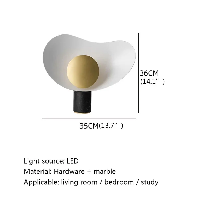 Sofeina-モダンな北欧スタイルのテーブルランプ,LED大理石のデスクライト,寝室の装飾用