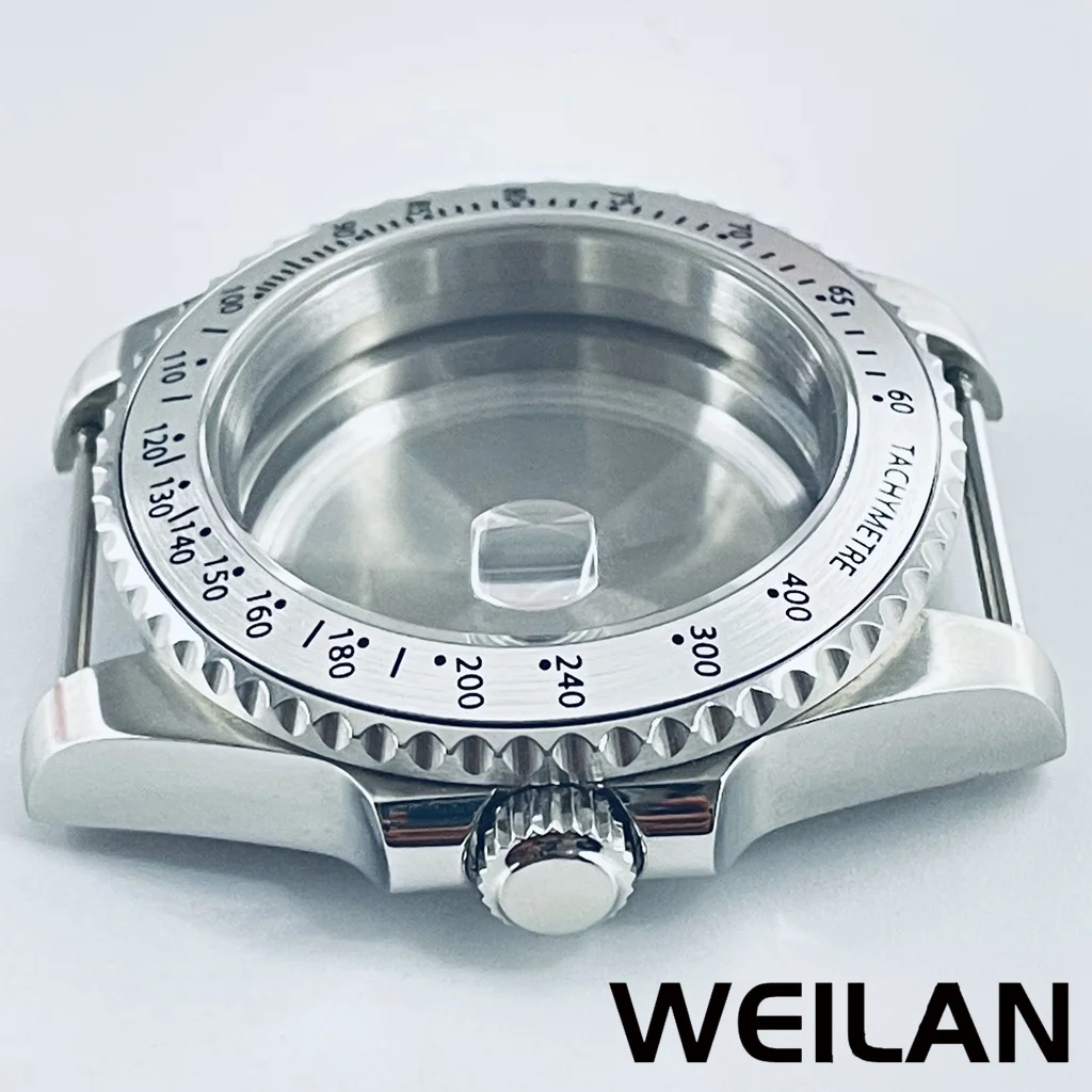 40mm Fit NH34 NH35 NH36 NH38 NH39 NH70 ETA2824 PT5000 Movement Silver Watch Case SUB GMT Aluminum Bezel Sapphire