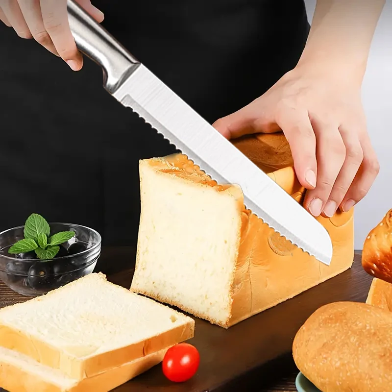 All Steel Kitchen Knife Set 7inch Santoku Knife Multi-Purpose Butcher Knife Bread Cutting Melon Fruit Knife Kitchen Accessories