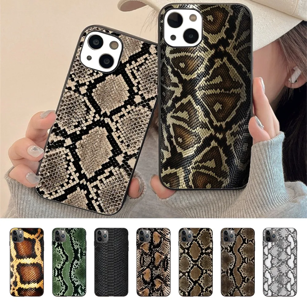 아이폰용 뱀 피부 휴대폰 케이스, 15, 11, 13, 14 프로 맥스, 7, 8 플러스, X, Xr, Xs 맥스, Se2020, 12 미니 커버 케이스
