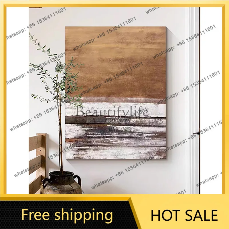 LJY medieval hand-painted oil painting wabi sabi extreme poverty wind abstract living room floor decoration painting