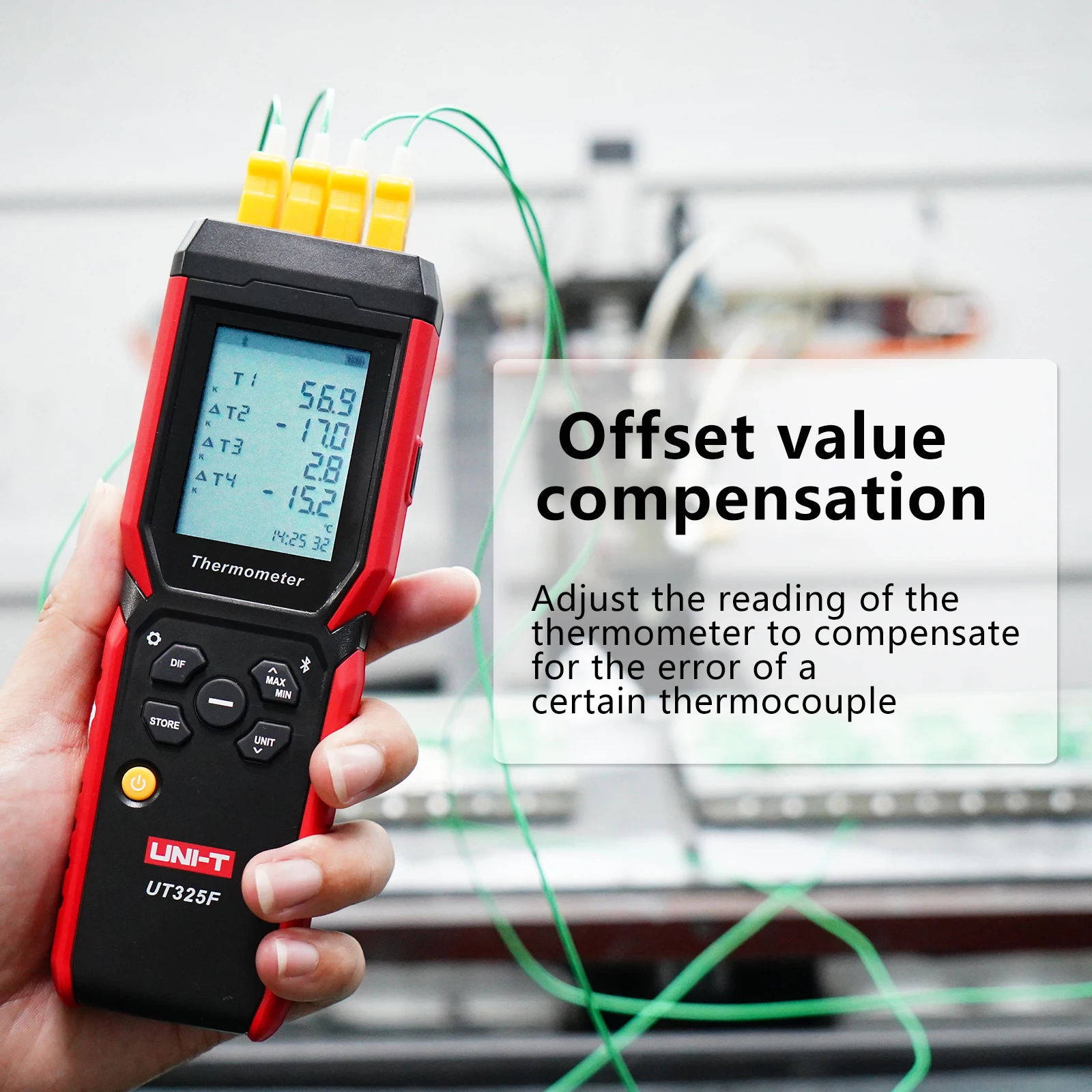 UNI-T UT325F 4-Channel Thermometer Intelligent Bluetooth Digital Display Thermocouple Thermometer for K J T E R S N Type