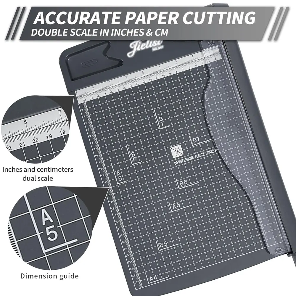 قاطعة ورق مقاس A4 مزودة بشفرة دقيقة وقاعدة PVC وسعة 16 ورقة مناسبة للبطاقات والصور والملصقات. #3
