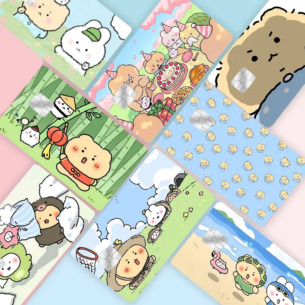 M-Manggom Anime Spend or Save Funny Shell On Off Ultra Thin No Fade Sticker Skin Cover Film for Debit Credit Card