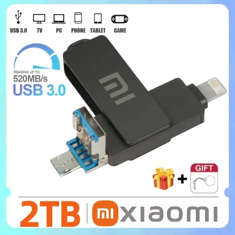 Xiaomi 2TB Usb Flash Drives High Speed Metal Pendrive 1TB 512GB 256GB Portable Usb Pen Drive Waterproof Memoria Usb Flash Disk