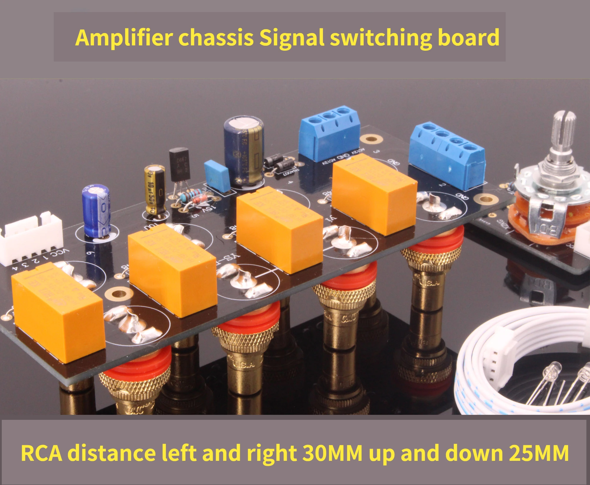 

Signal Switch Board Manual Band Selection Amplifier Chassis Audio 4 In 1 Out Switch Board Audio Input