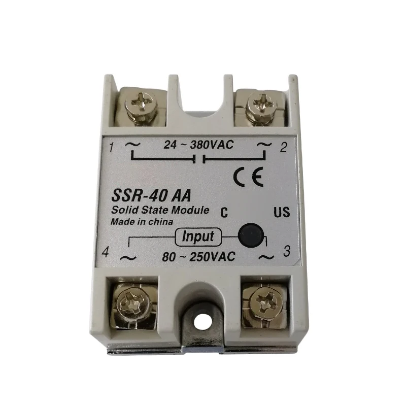 

10 pcs SSR-40AA Single-Phase Solid State Relay 40A AC control AC SSR40AA