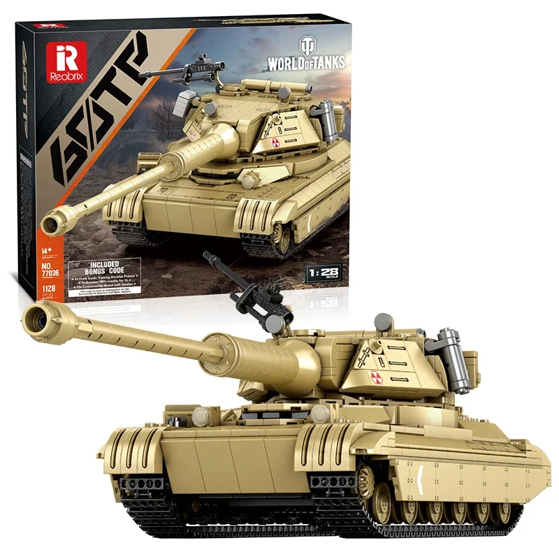

1128PCS 60TP Tank Building Blocks World Of Tanks Military Heavy Chariot Model Bricks Desk Ornament Kids DIY Toys Holiday Gifts