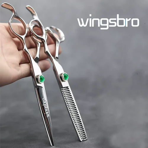 Imagen 2 del producto Wingsbro Tijeras de adelgazamiento de peluquería profesional de 6,5 pulgadas, tijeras de peluquería, tijeras de corte de pelo para uso doméstico