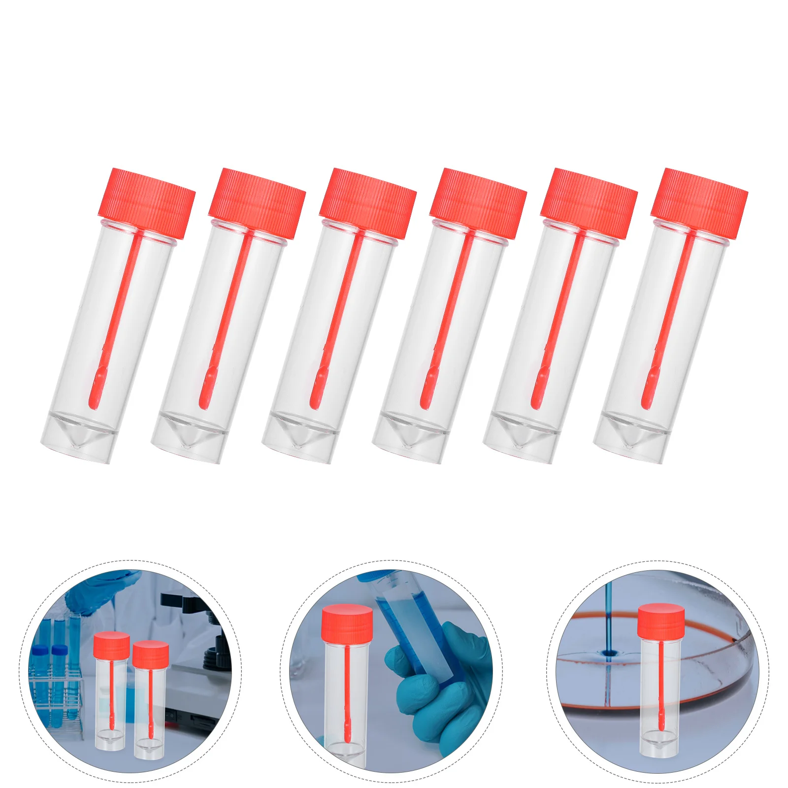 

20pcs Stool Sample Cups 30Ml Fecal Collection Containers Specimen Testing Cup Plastic Sealed Medical Laboratory Use Teaching