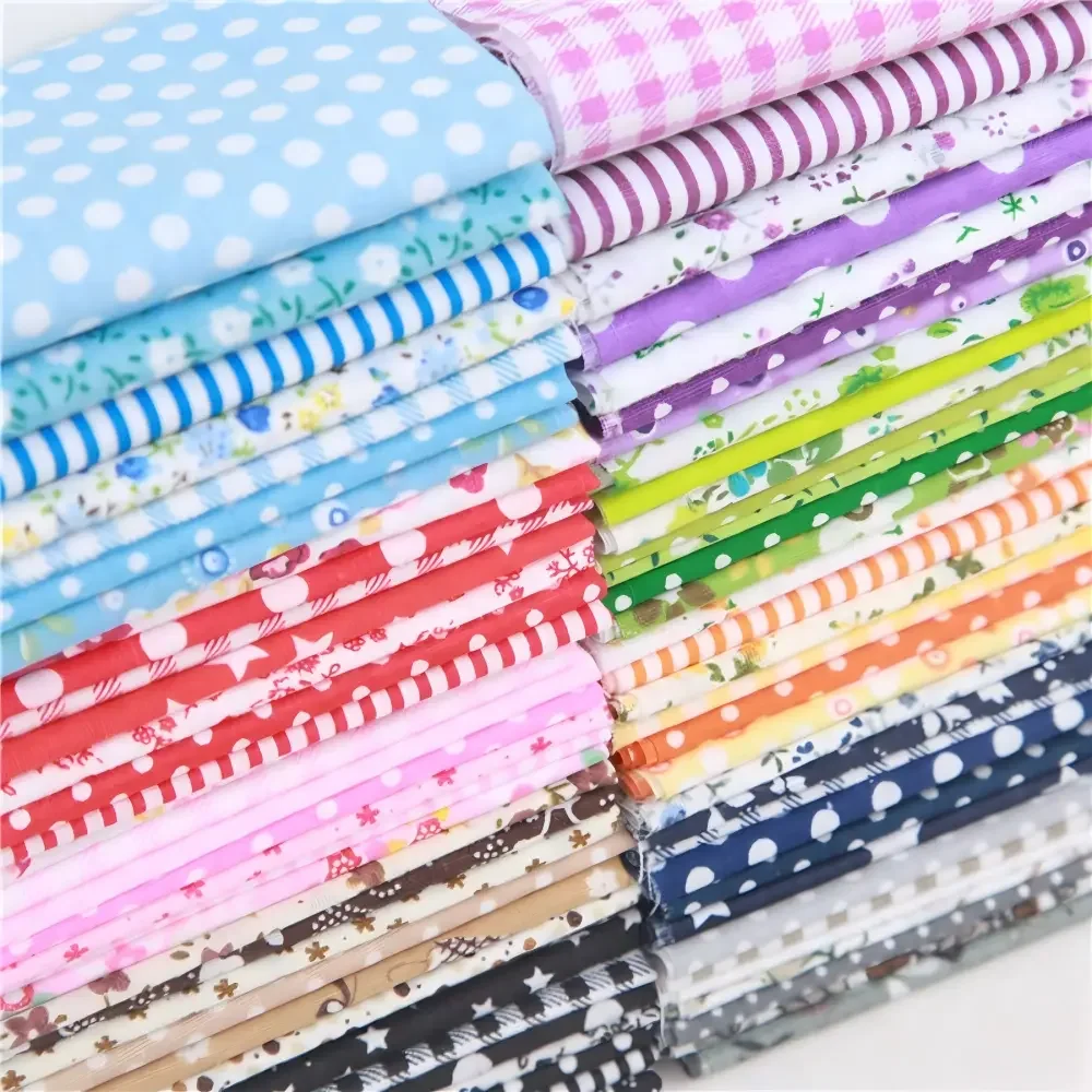 7PCS 25 X 25cm Squares Cotton Craft Fabric Cloths for DIY Bundle Patchwork Quilting Sewing Scrapbooking Artcraft